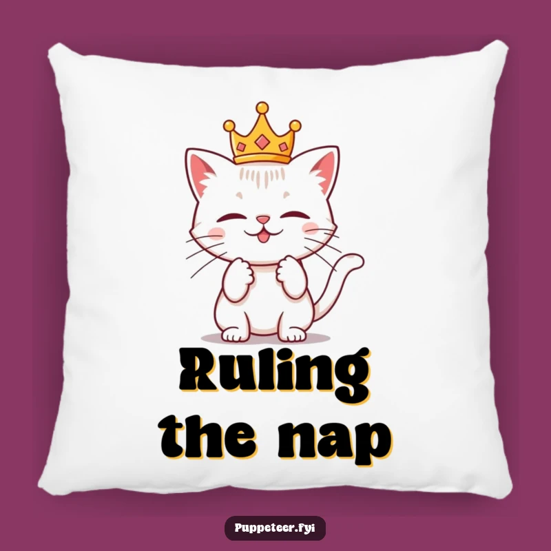 Funny Cat Crown Pillow - Mischievous Comfort for Regal Lounging