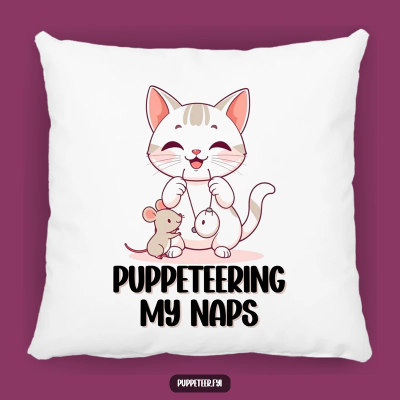 Funny Cat Strings Pillow - Cozy Feline Cushion, Hilarious Gift