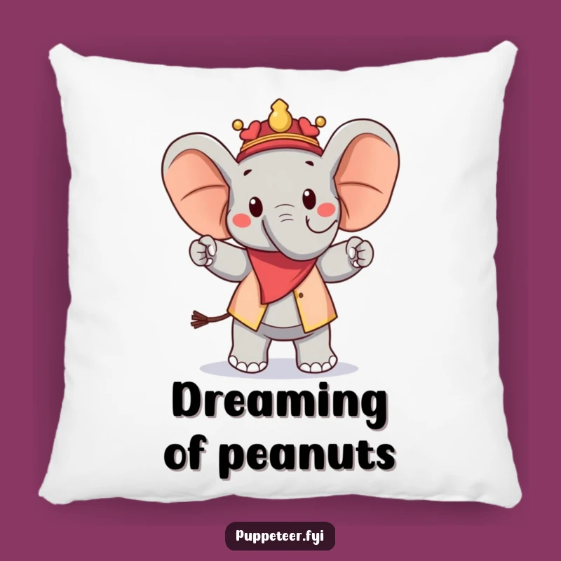 Funny Elephant Puppet Master Pillow: Cozy Comfort with Marching Peanut Fun
