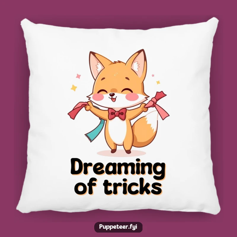 Funny Fox Magician Pillow: Cozy Dapper Cartoon Cushion, Perfect Funny Gift