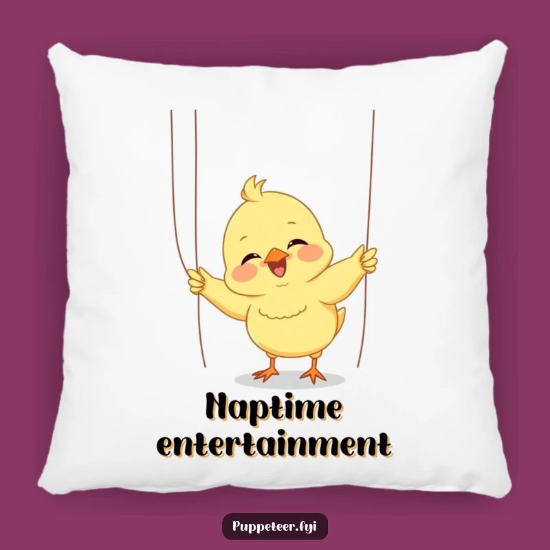 Funny Giggling Chick Puppet Pillow: Enthusiastic Performer Comfort for Joyful Spaces