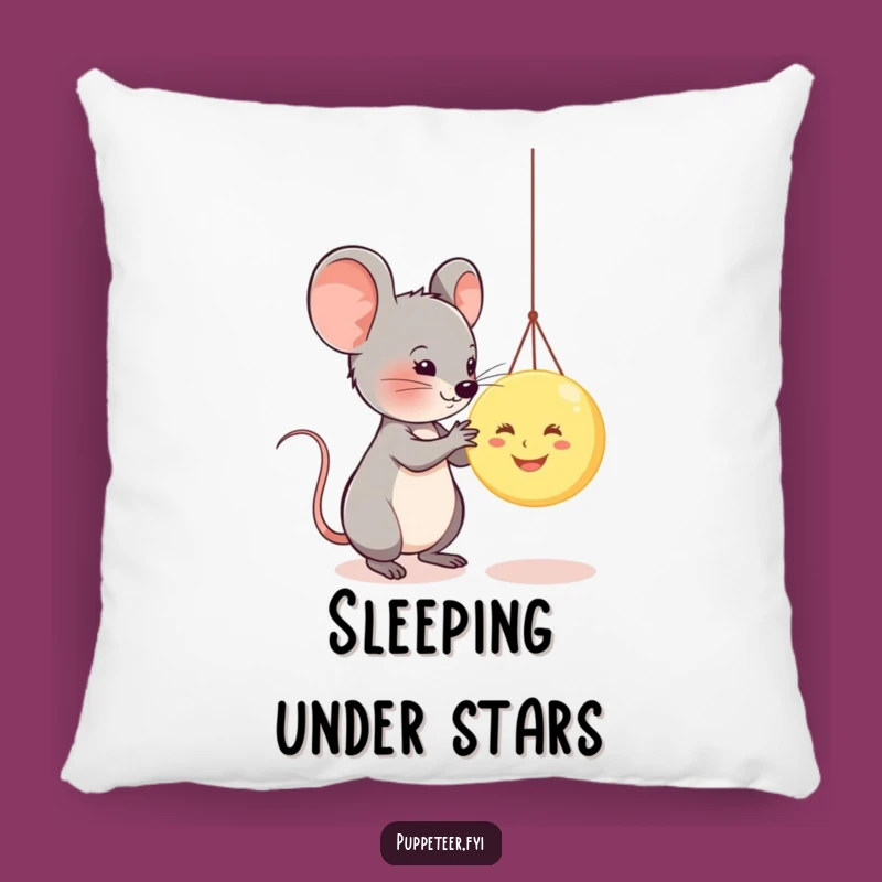 Funny Mouse Moon Puppet Pillow: Comfy Humor for Your Sofa
