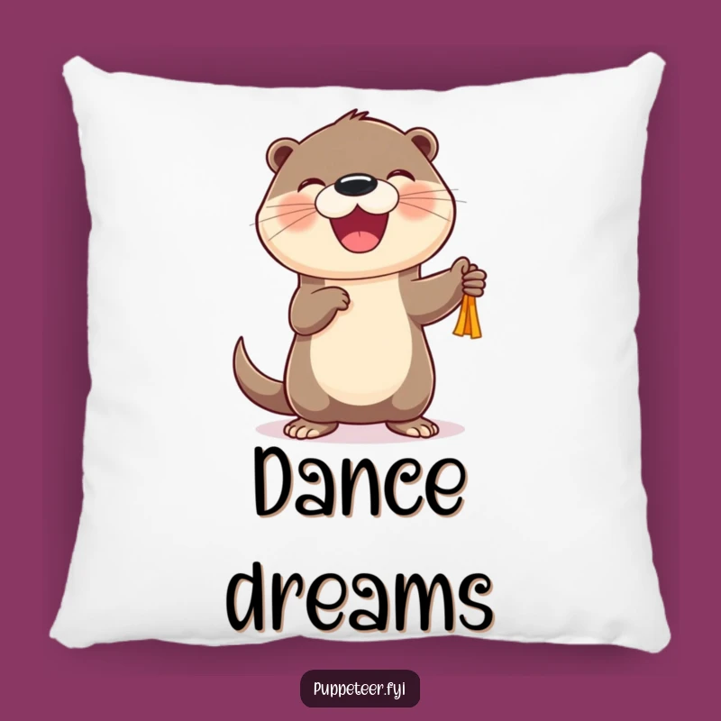 Funny Otter Puppet Dancer Pillow: Cheerful Character's Cozy Joyful Puppet Comfort Gift