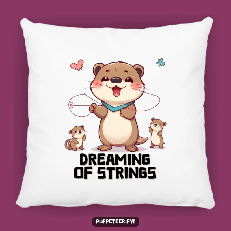 Funny Otter Puppet Master Pillow: Cozy Comfort with Dramatic Flair