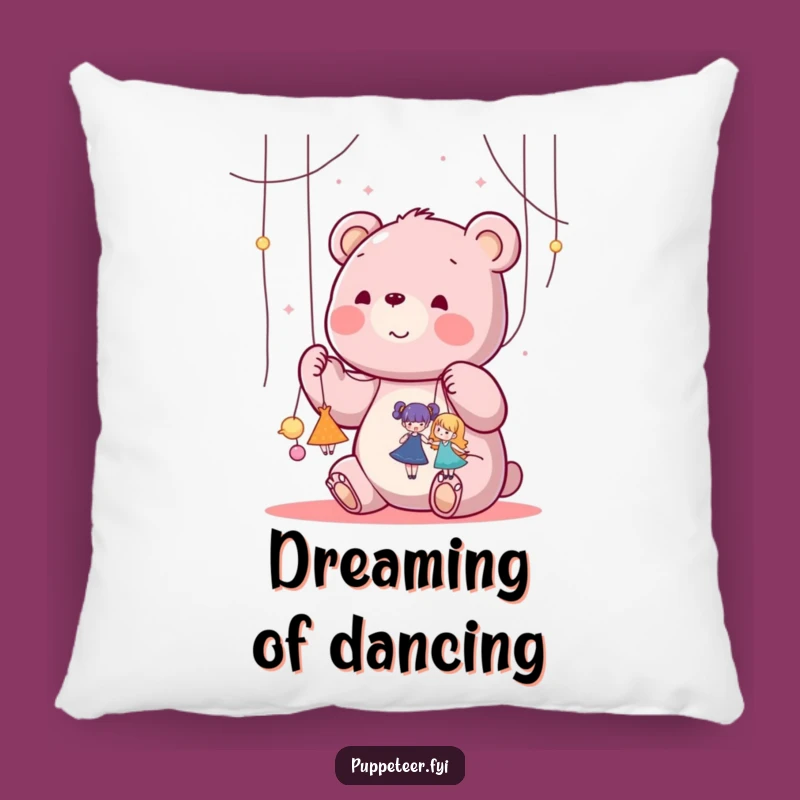 Funny Puppet Master Bear Pillow - Cozy Control Comfort!