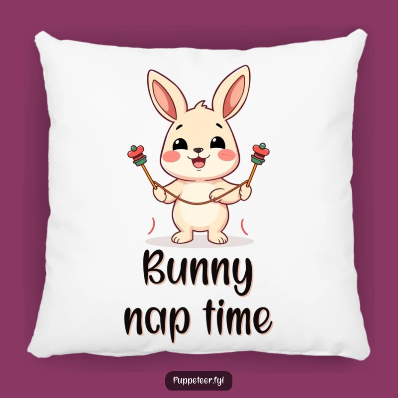 Funny Rabbit Puppet Show Pillow: Comfy Cheer for Your Home