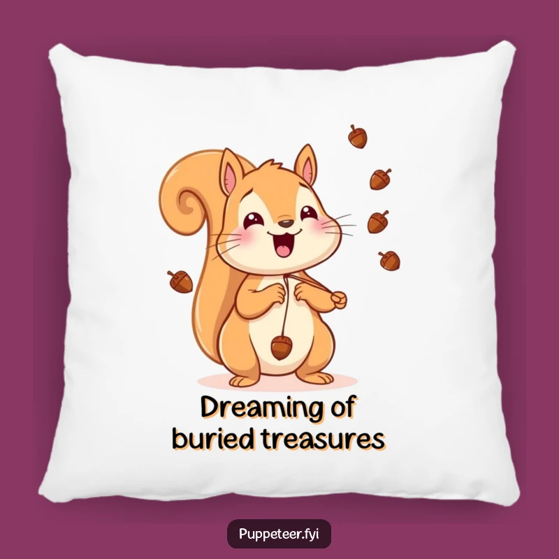 Funny Squirrel Pillow: Cheerful Acorn Lover Cushion, Cozy and Whimsical Gift