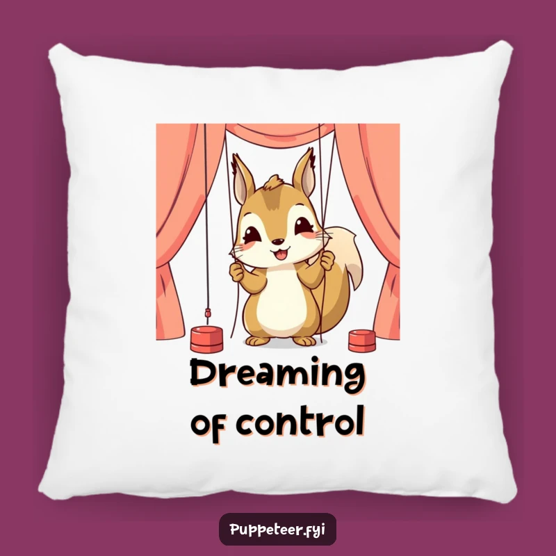Funny Squirrel Puppeteer Pillow: Cozy Comfort for Focused Minds