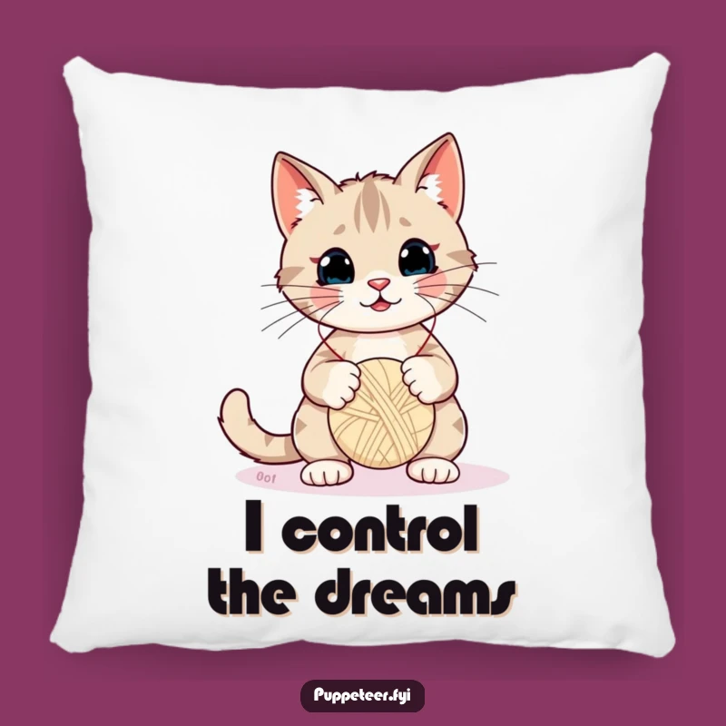 Comfortable Funny Cat Yarn Puppet Master Pillow - Soft and Humorous Home Decor