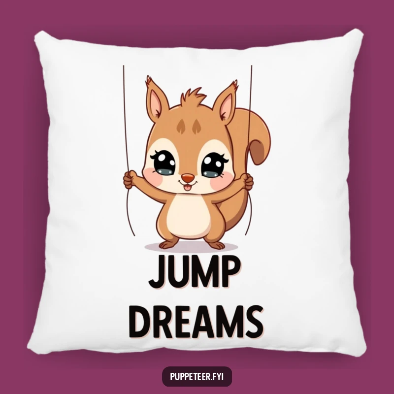 Funny Squirrel Puppet Master Pillow: Playful Character's Cozy Jumping Puppet Gift