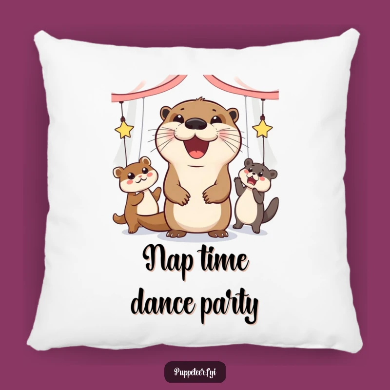 Funny Otter Puppet Dancer Pillow: Cozy Comfort for the Joyful Soul