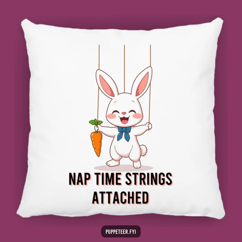 Cozy Funny Bunny Puppet Master Pillow: Soft Carrot Dance Accent, Perfect Comfort Gift