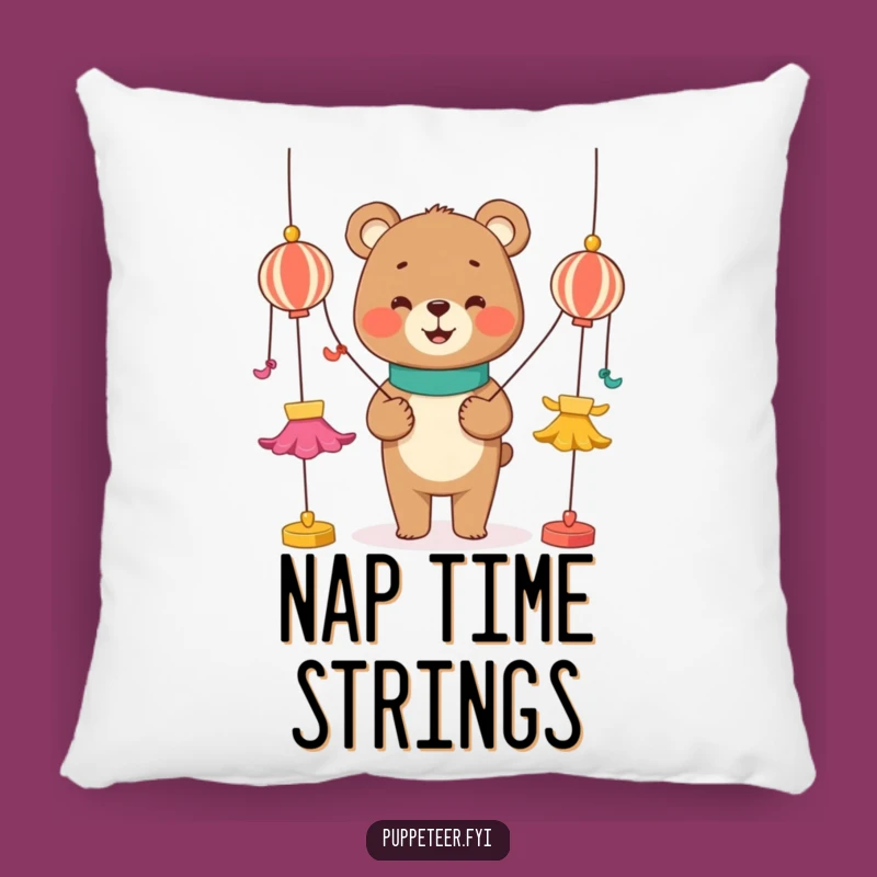 Funny Bear Puppet Show Pillow: Comfy Humor for Your Couch