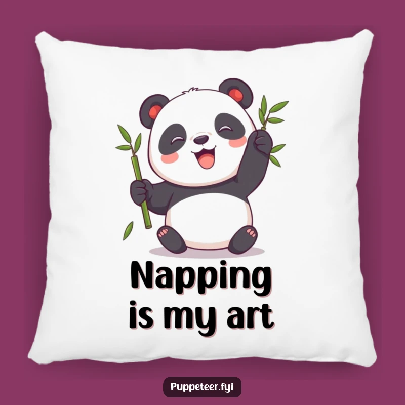Funny Panda Pillow: Playful Bamboo Puppet Cushion, Cozy and Cute Gift