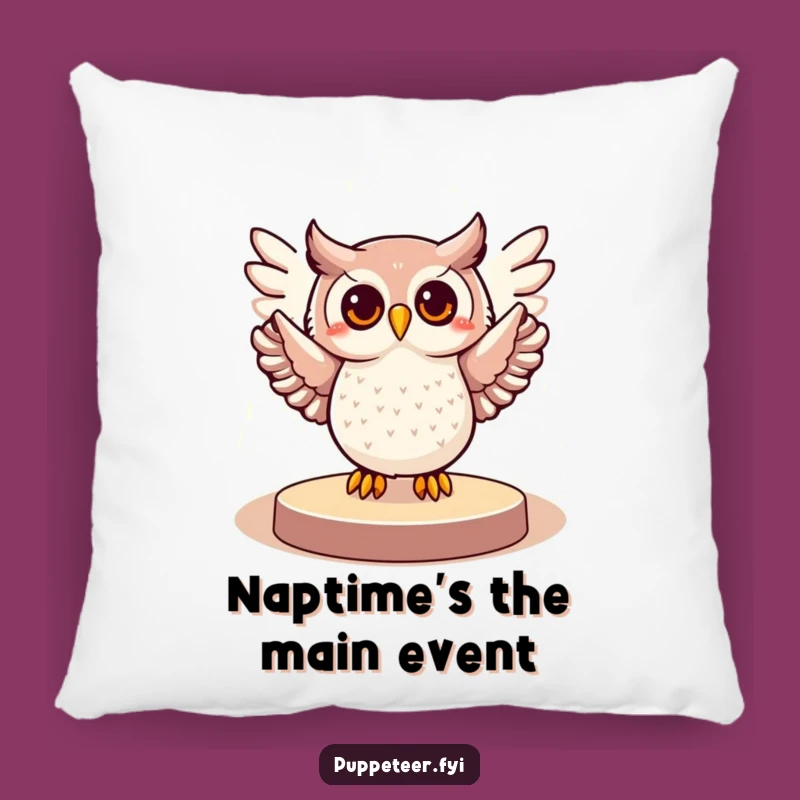 Funny Owl Spotlight Pillow - Cheerful Bird Accent for Comfy Humor