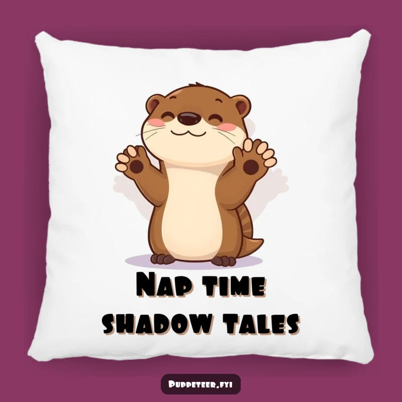 Plush Funny Otter Shadow Puppet Show Pillow - Snuggle Up with Humor!