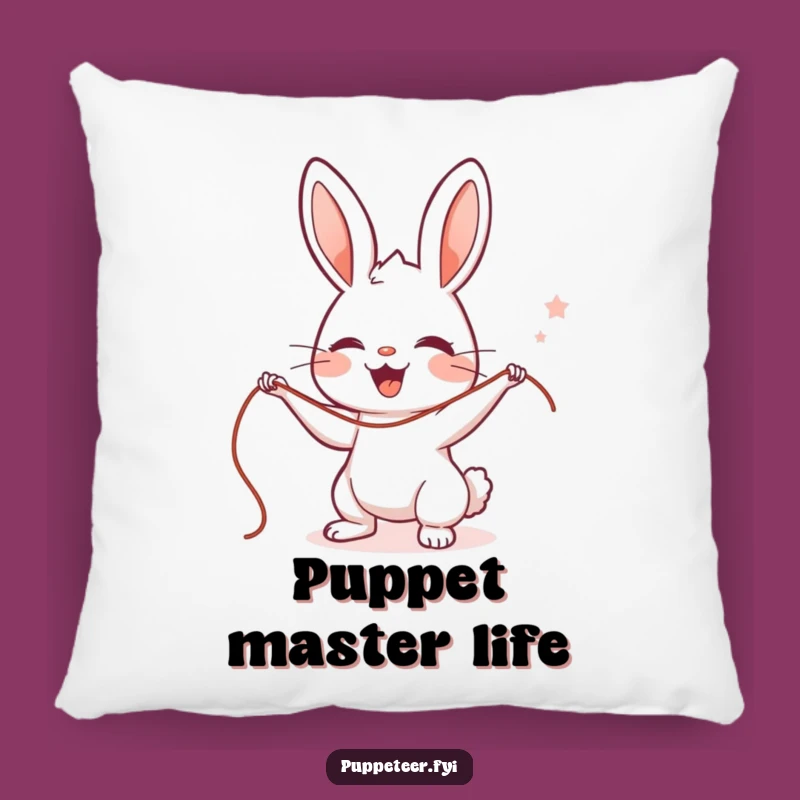Funny Rabbit Puppet Master Pillow: Cute Character's Cozy String Control Comfy Gift