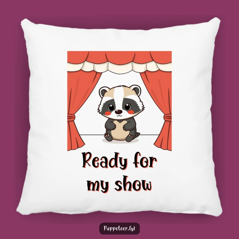 Funny Badger Puppet Master Pillow: Cozy Comfort for the Creative Soul