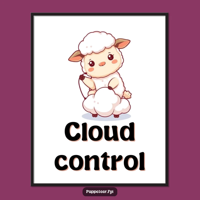 Funny Sheep Cloud Digital Art: Beaming Sheep's Sky Control, Instant Whimsy!