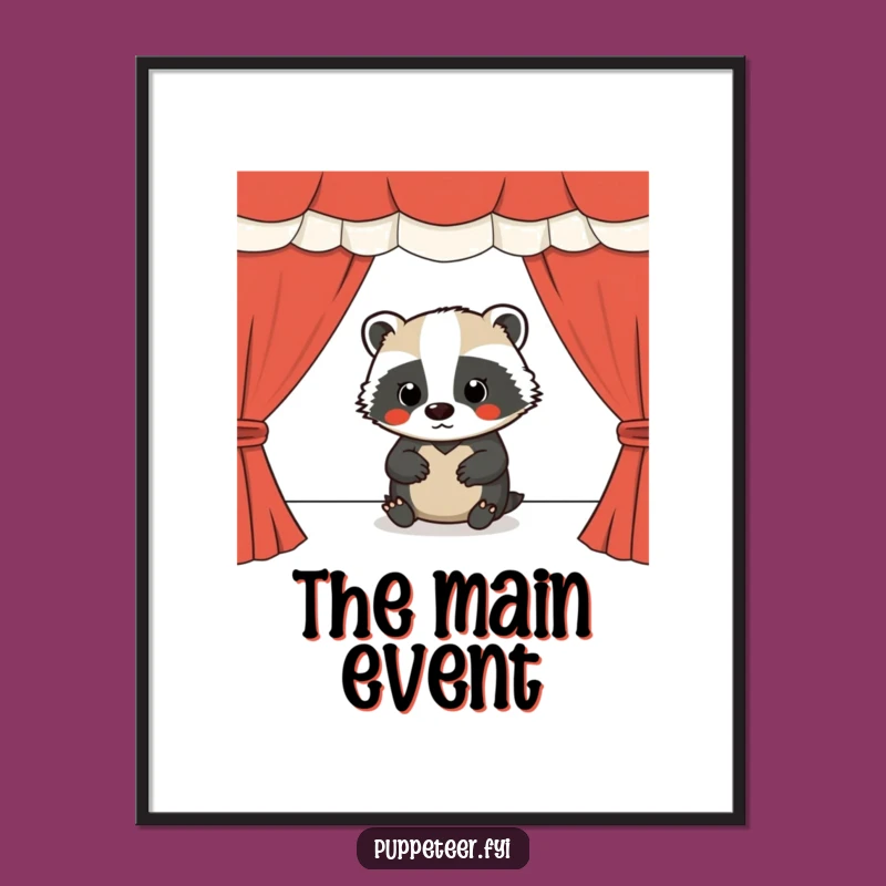 Funny Badger Puppet Master Digital Art: Instant Theatrical Decor