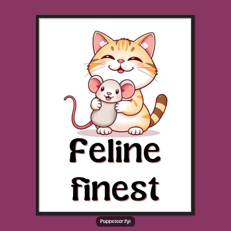 Funny Cat Puppet Digital Art: Giggling Cat, Instant Playful Decor