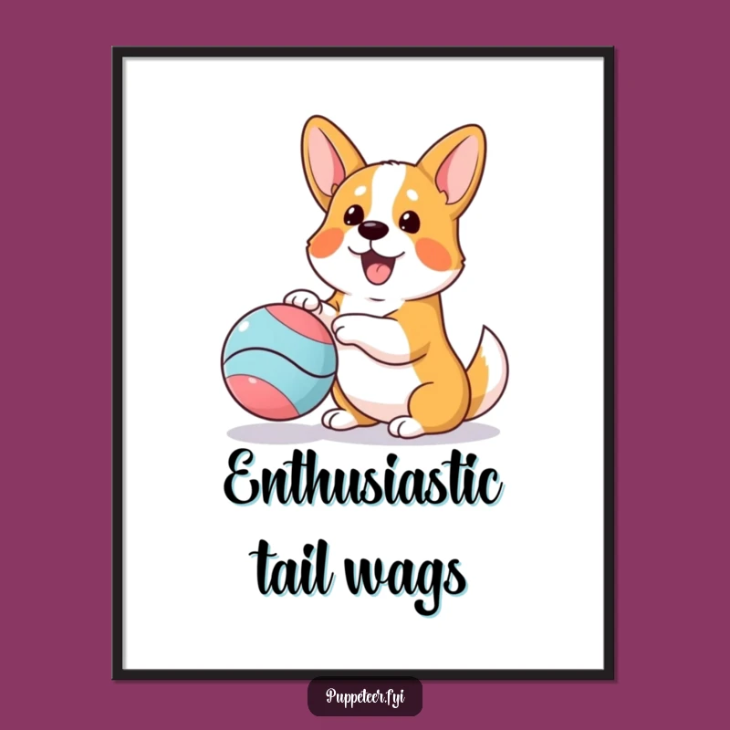 Funny Corgi Ball Puppet Digital Art: Instant Doggy Delight