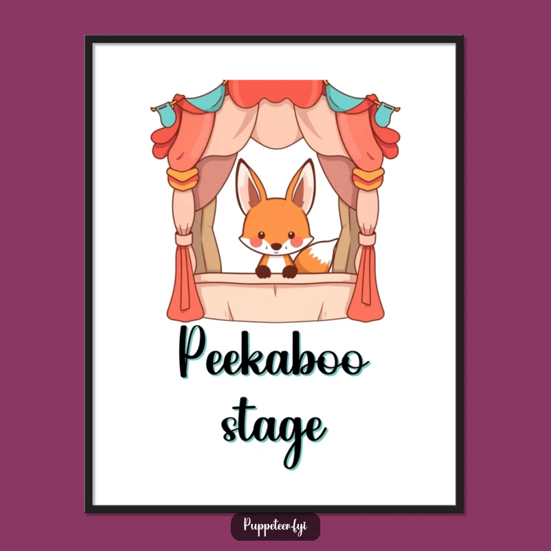 Funny Fox Puppet Art Print, Hilarious Instant Gift for Theater Decor