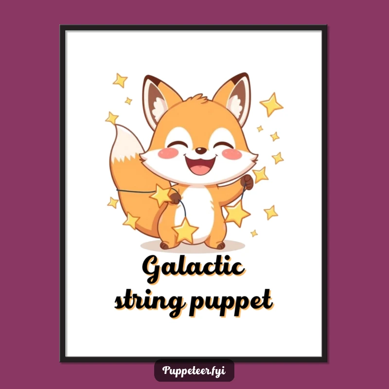 Funny Fox Star Manipulator Digital Art: Instant Celestial Charm, Gift Download