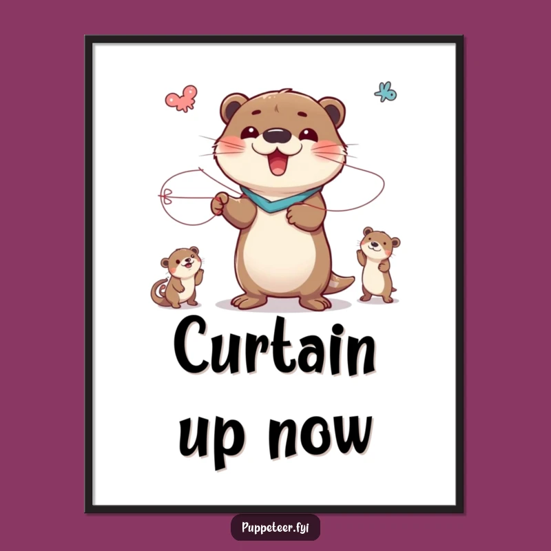 Funny Otter Puppet Master Digital Art: Instant Dramatic Decor Download