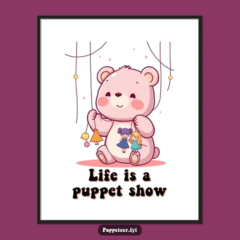 Funny Puppet Master Bear Print - Instant Control Art!