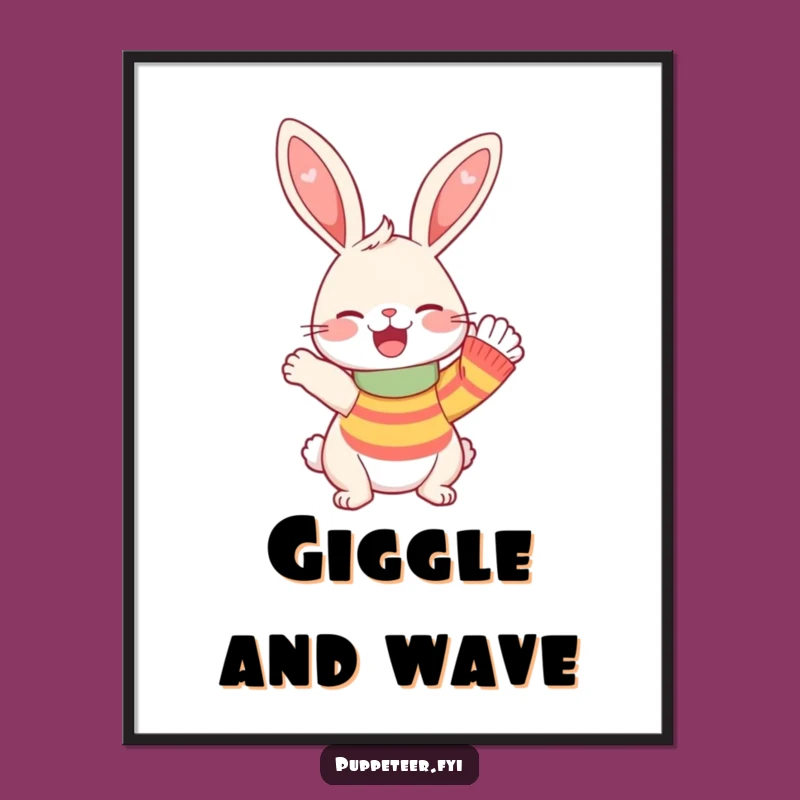 Funny Rabbit Sock Puppet Digital Art: Instant Giggles for Your Walls, A Cheerful Funny Gift!