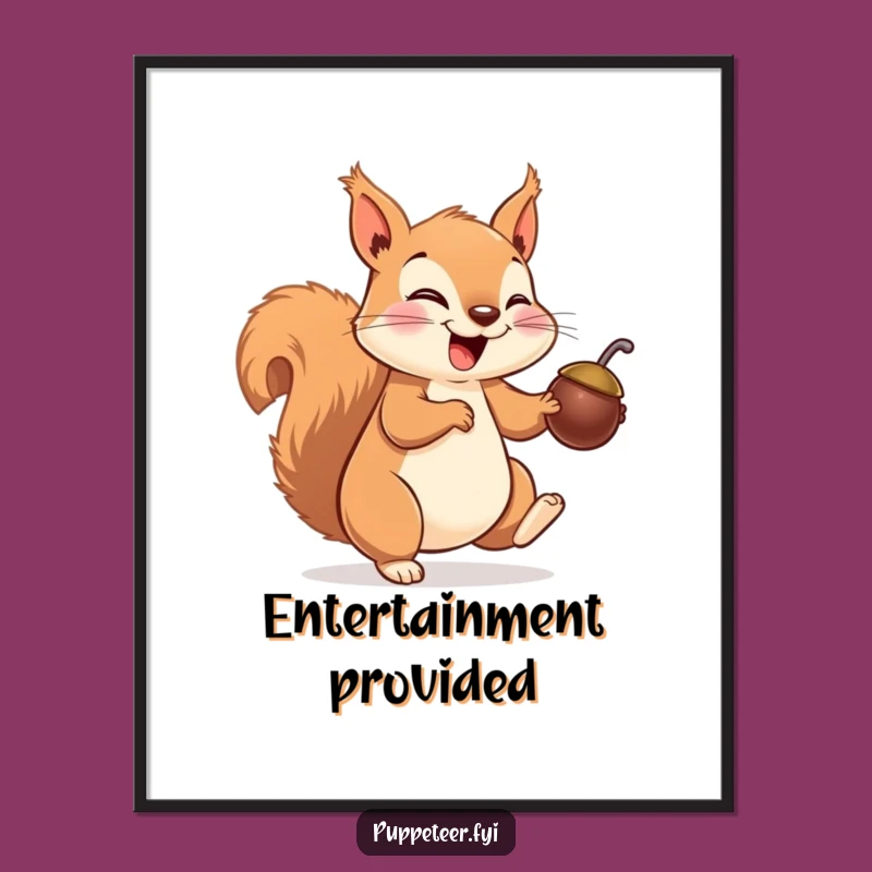 Funny Squirrel Digital Art: Giggling Puppet Decor a Playful Funny Gift