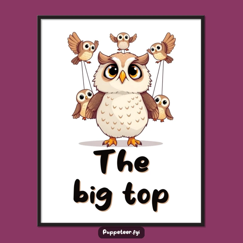 Funny Surprised Owl Acrobatics Digital Art: Instant Astonishing Decor