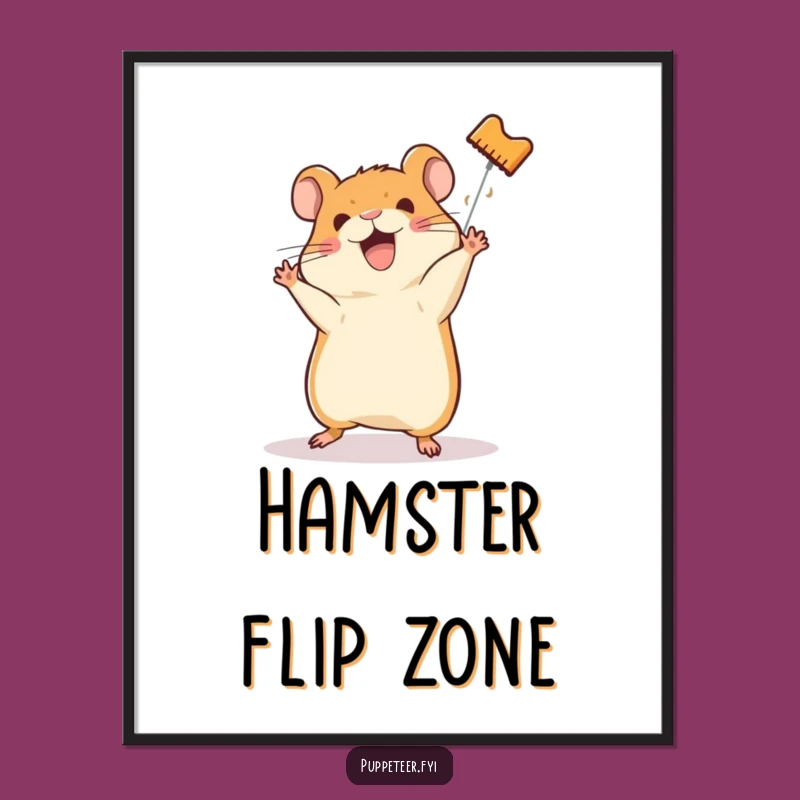 Funny Hamster Puppet Digital Art: Happy Acrobat Scene Gift