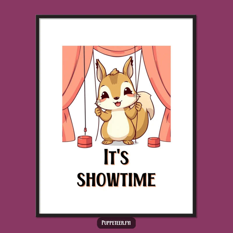 Funny Squirrel Puppeteer Digital Art: Instant Focused Decor Download