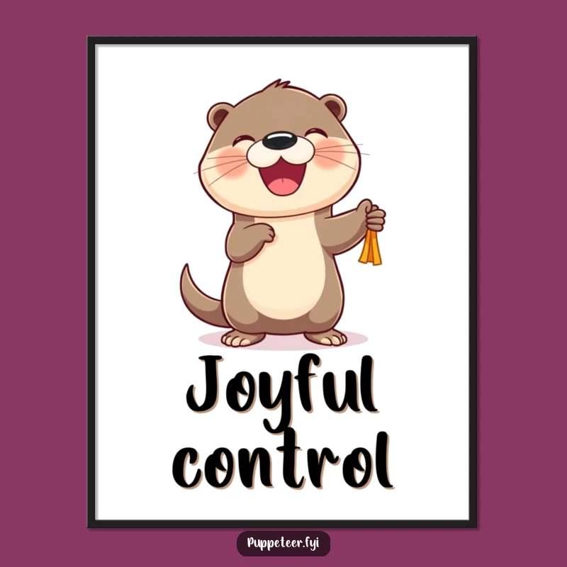 Funny Otter Puppet Dancer Digital Art: Cheerful Character's Joyful Puppet Show Gift