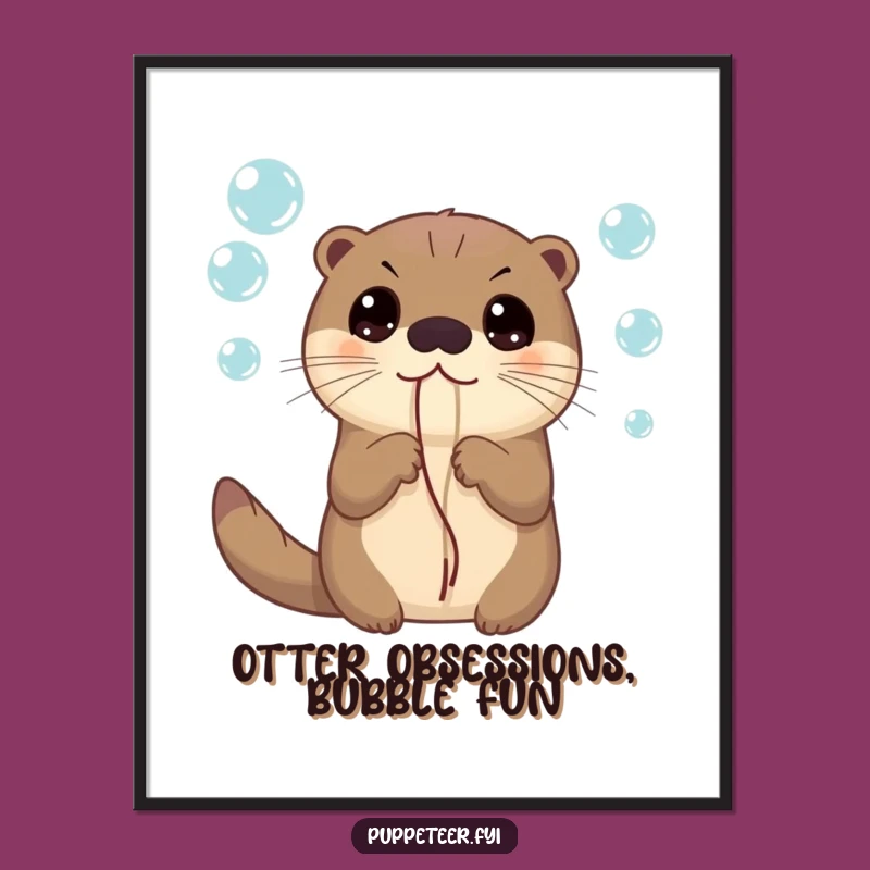 Funny Otter Bubbles Digital Art Print: Inject Curious Wonder into Your Space
