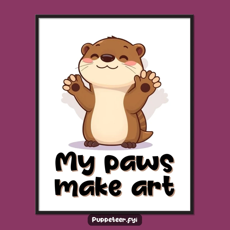 Printable Funny Otter Shadow Puppet Show Art - Instant Laughs!