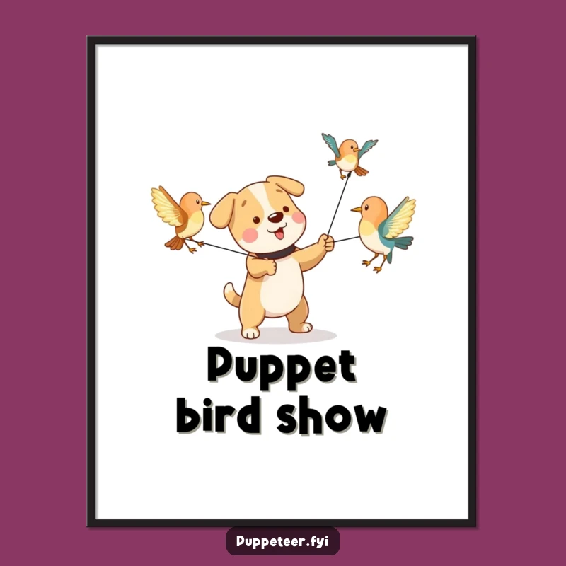 Funny Dog Bird Puppet Digital Art: Instant Energetic Decor