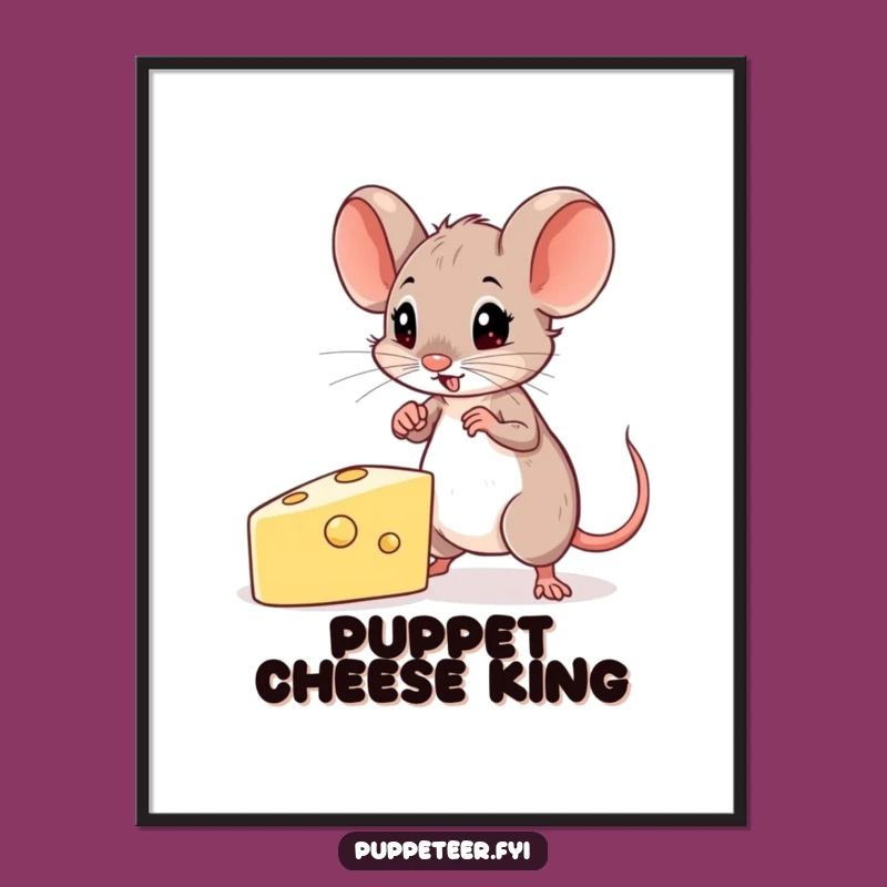 Funny Mouse Digital Art: Determined Puppet Master Print, Instant Skillful Download Gift