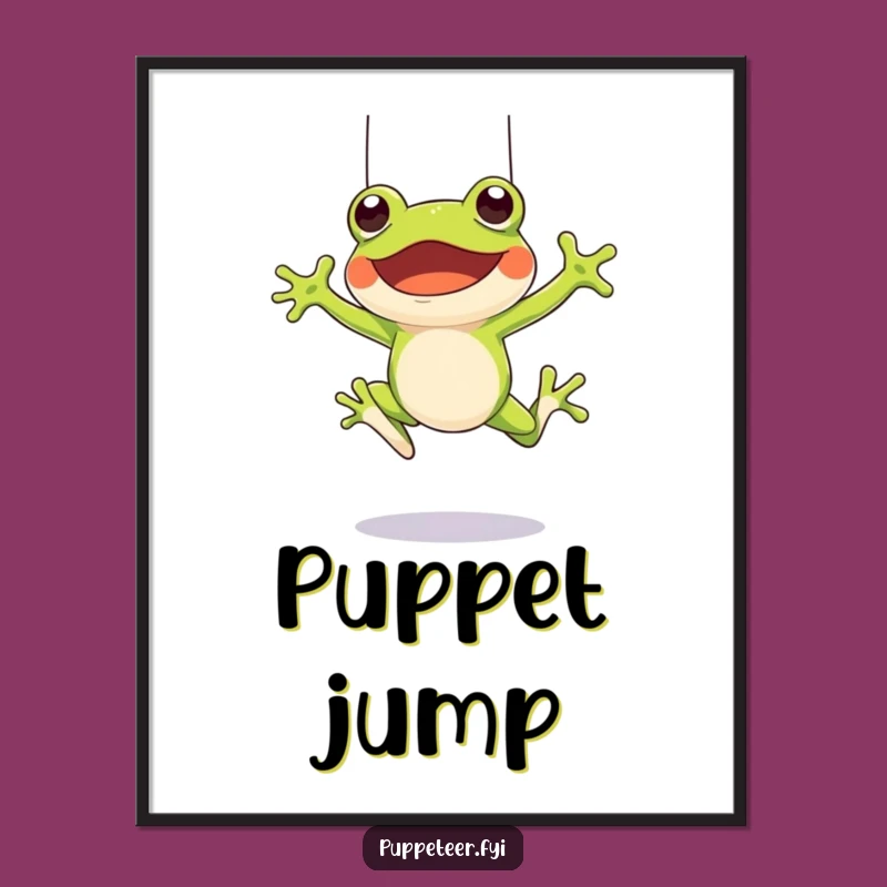 Funny Frog Puppet Master Digital Art: Instant Joyful Leap Decor