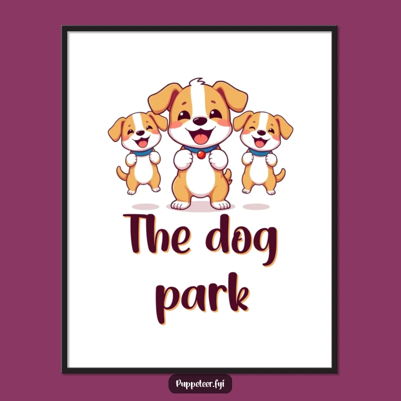 Funny Bouncy Dog Puppet Master Digital Art: Instant Playful Wall Decor