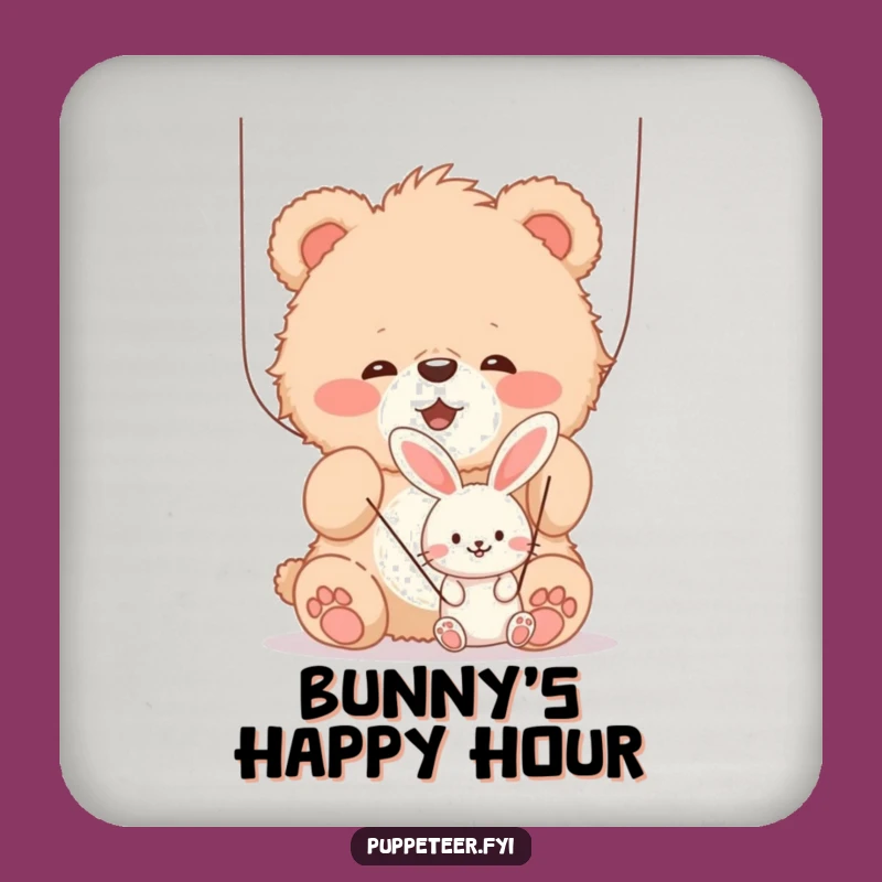 Funny Bear Cub Puppet Coasters, Hilarious Gift for Homes and Tables