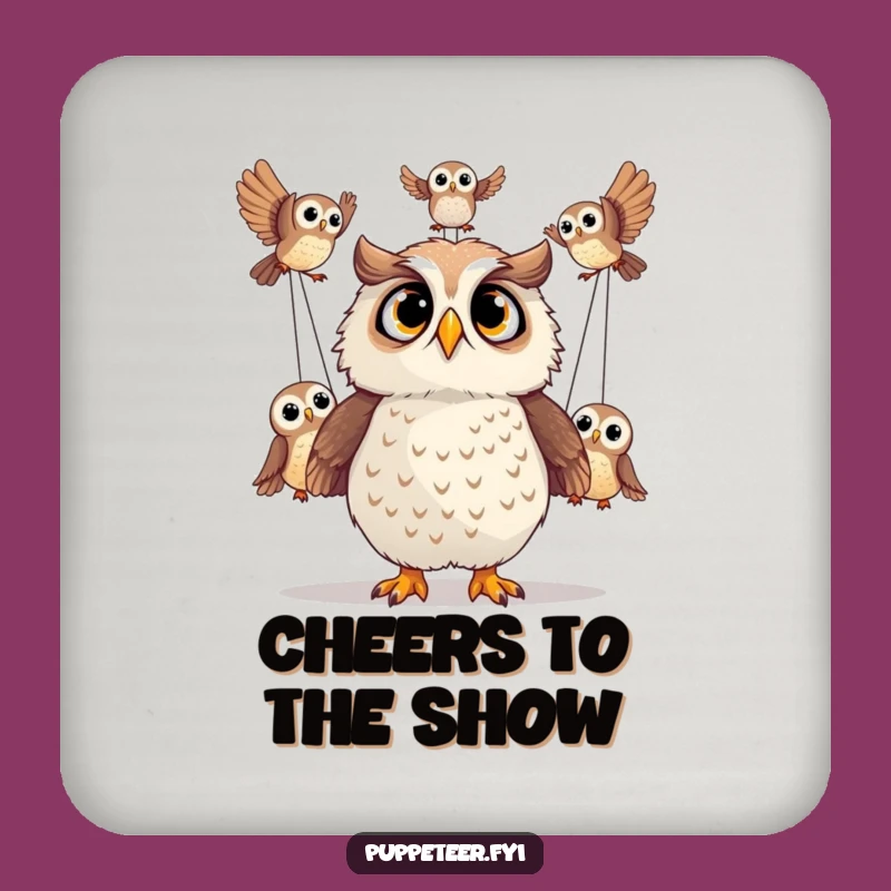 Funny Surprised Owl Acrobatics Coaster: Protect Your Surface with Surprise