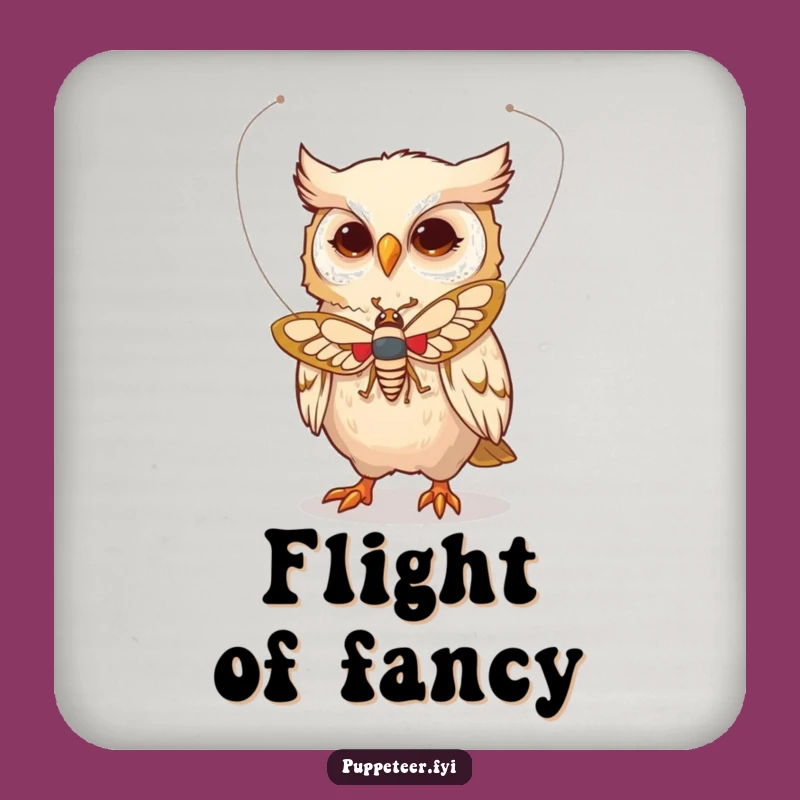 Funny Owl Moth Puppet Coaster: Whimsical Protection for Your Drinks