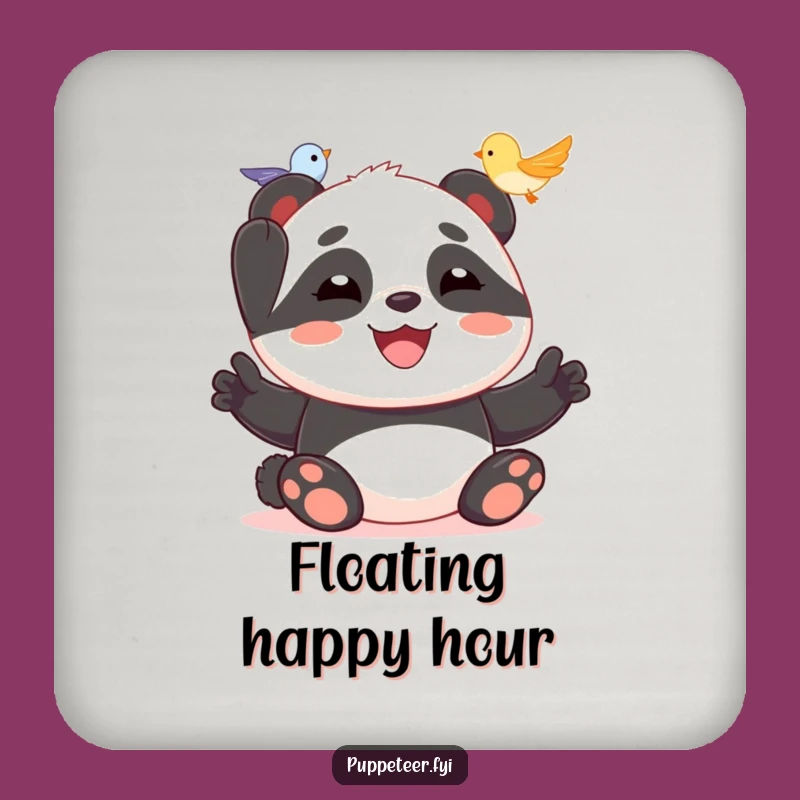 Funny Panda Bird Puppet Coasters: Protect Surfaces with Joy