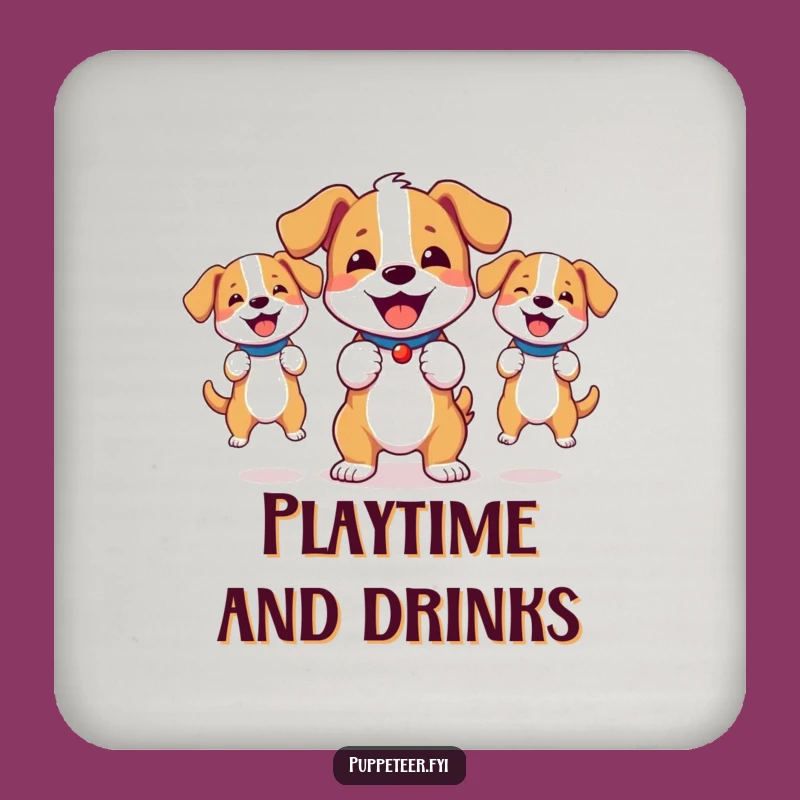 Funny Bouncy Dog Puppet Master Coaster: Protect Your Surface with Playfulness