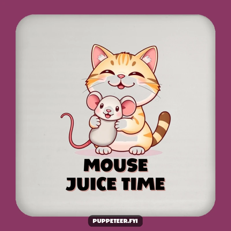 Funny Cat Puppet Coaster: Giggling Cat, Surfaces with Smiles