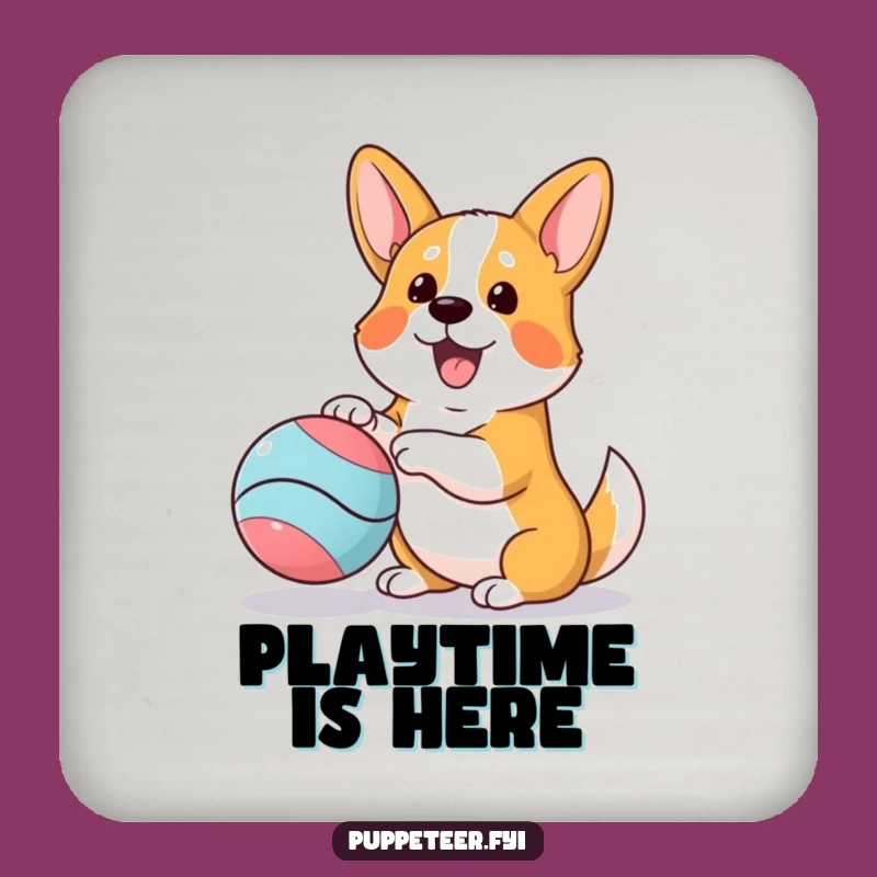 Funny Corgi Ball Puppet Coasters: Protect Surfaces with Playful Charm