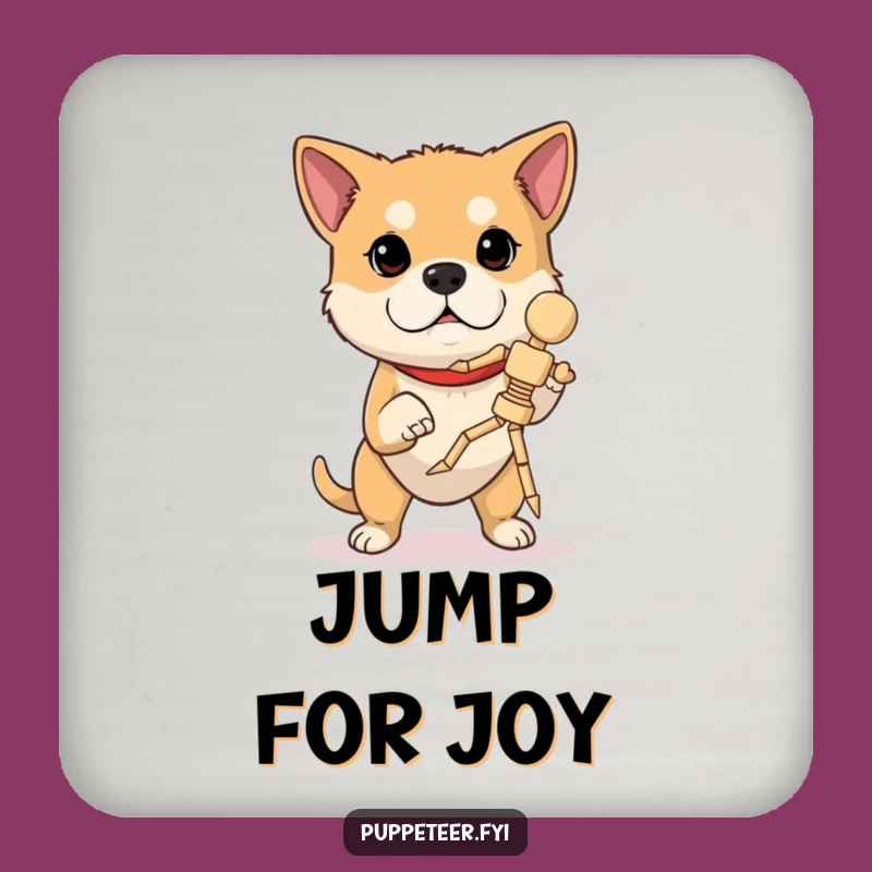 Funny Determined Dog Marionette Coaster: Concentrating Canine Protection for Skillful Surfaces